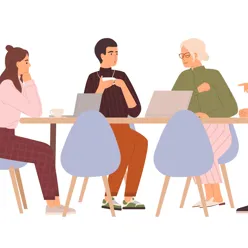 Mennesker som sitter rundt et bord.