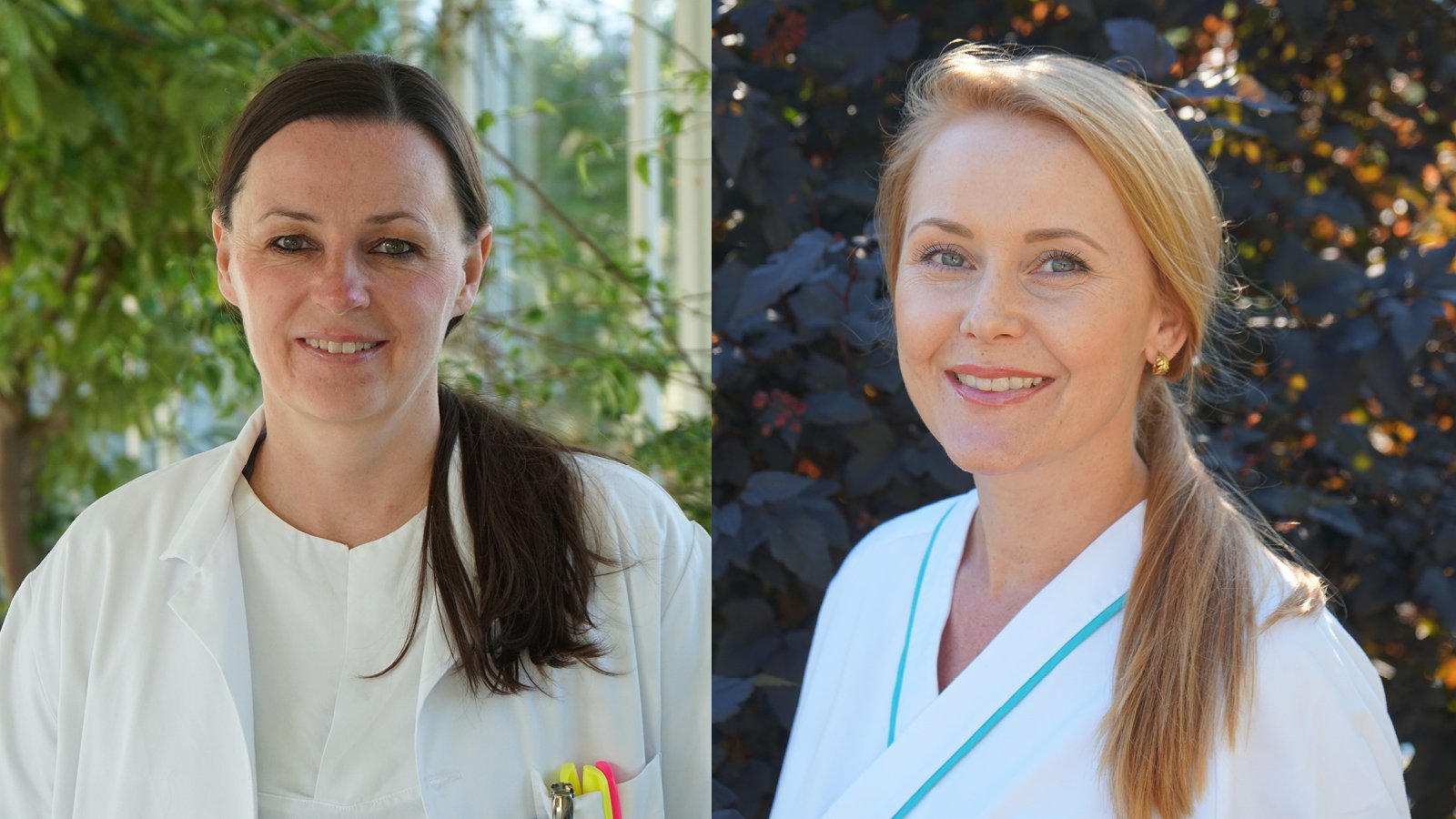 Portrettbilde av avdelingsoverlege Hege Prag Øra og avdelingsleder Viva Cathrine Rykken