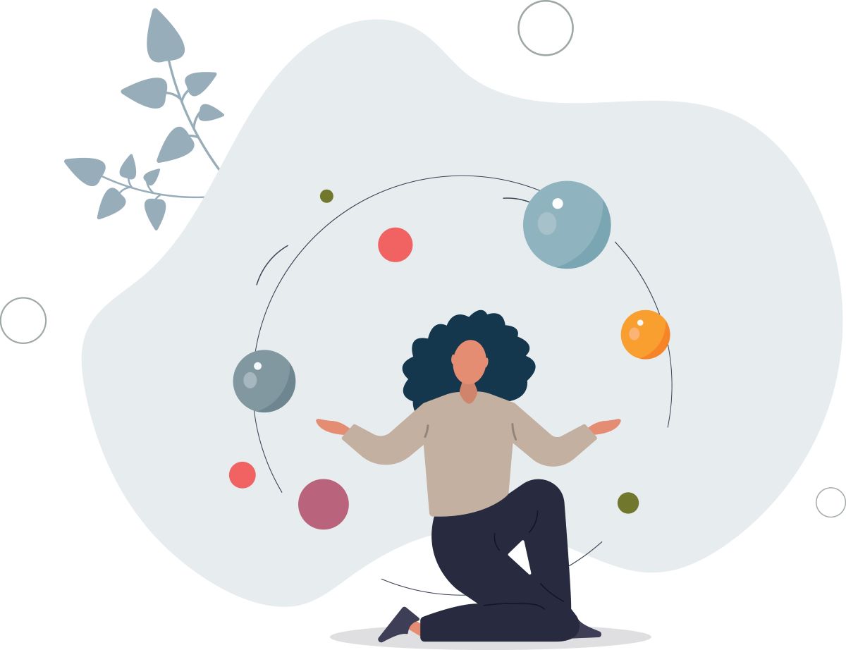 Person som sjonglerer flere baller