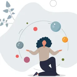 Person som sjonglerer flere baller