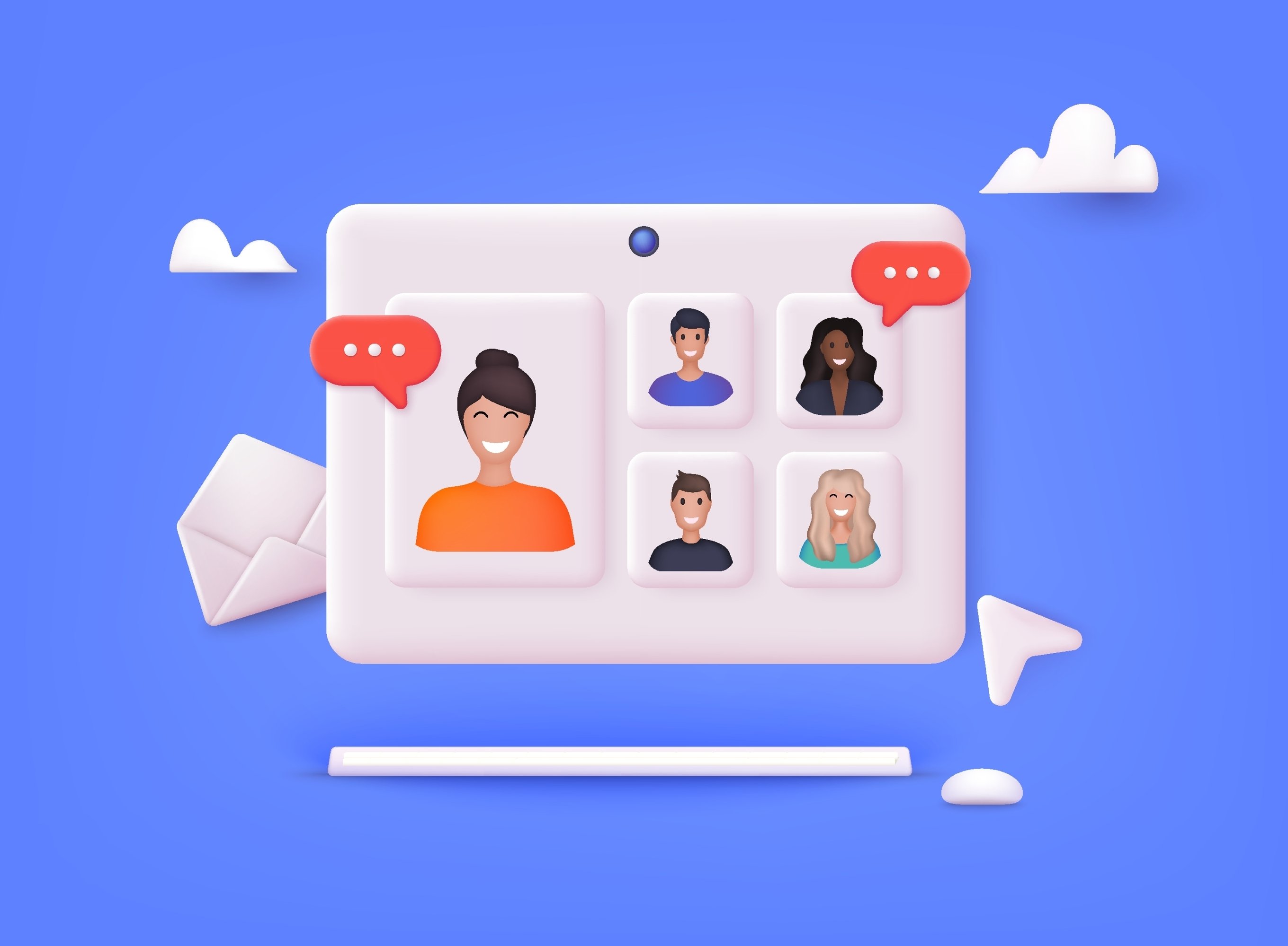 Illustrasjon av digitalt nettverksmøte