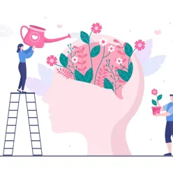 To mennesker som vanner en hage, hagen er hjernen.