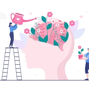 To mennesker som vanner en hage, hagen er hjernen.