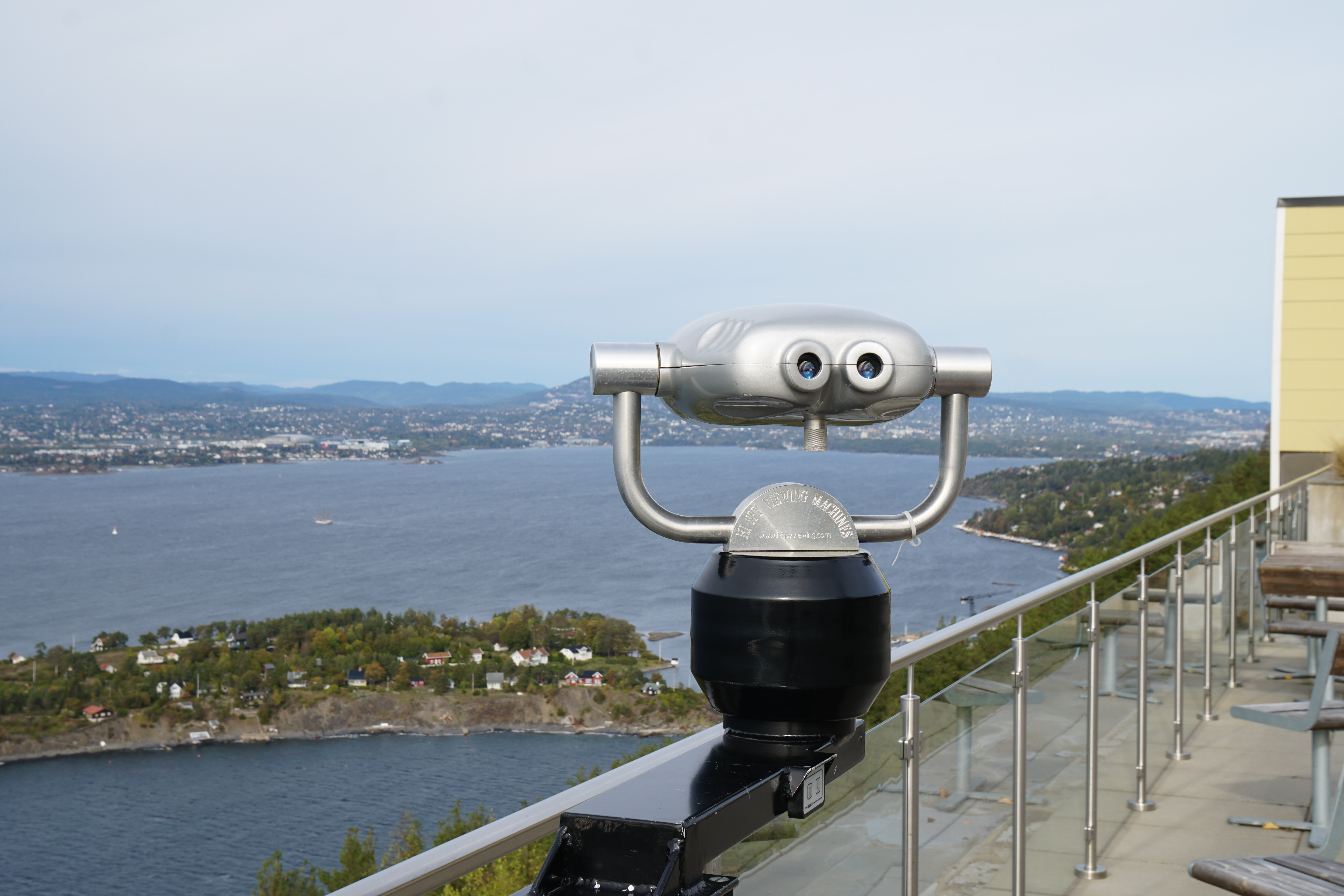 Bilde fra terrassen på Sunnaas sykehus. Utsikt mot Oslo