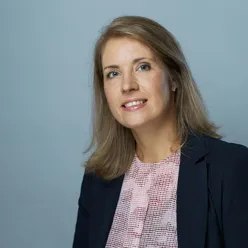 A woman in a suit