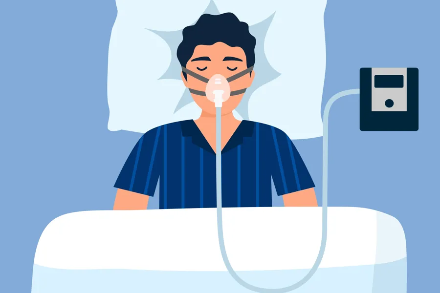 Bilde av utstyr for pustehjelp om natten CPAP