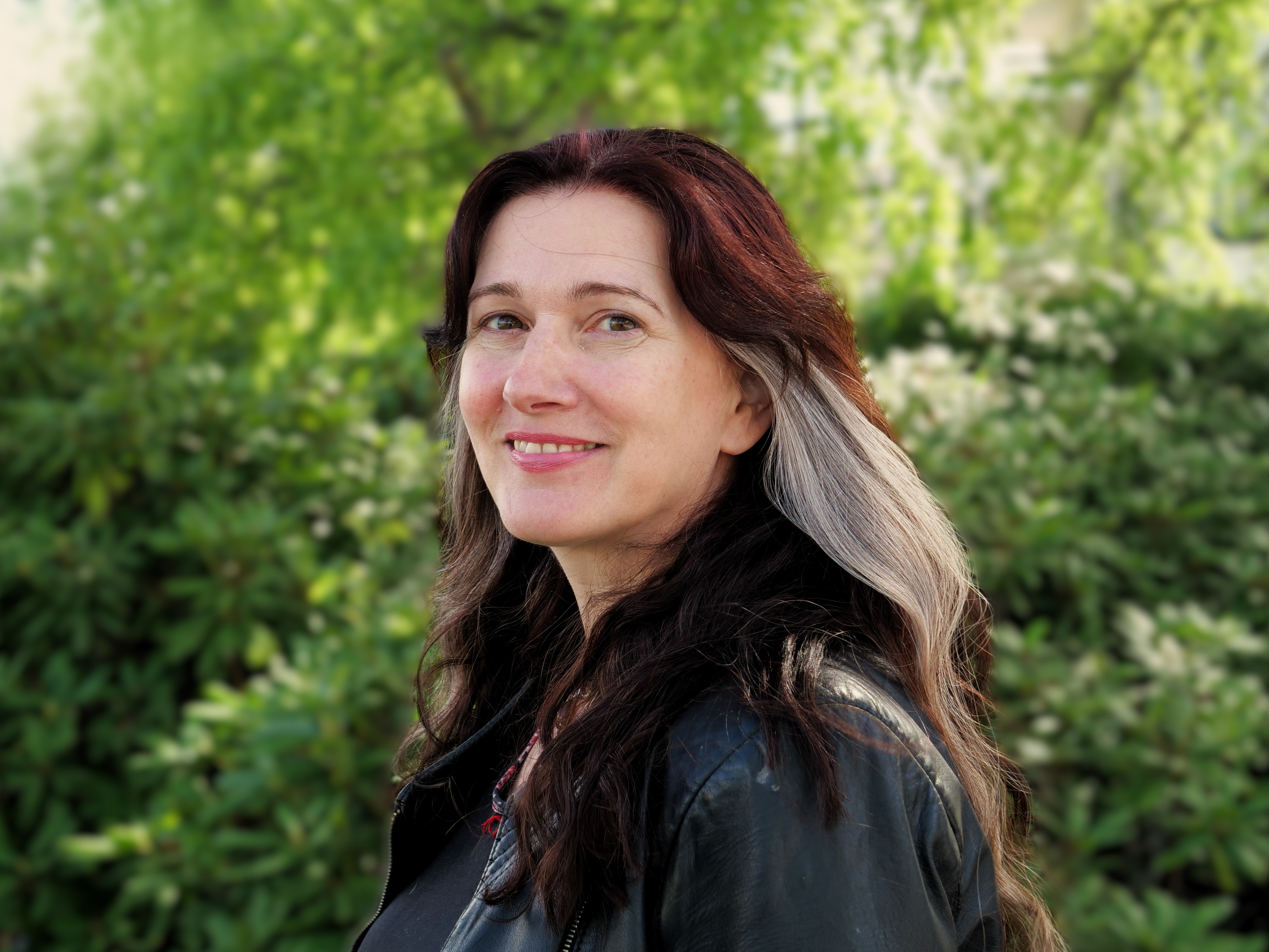 A woman with long hair