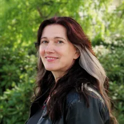 A woman with long hair