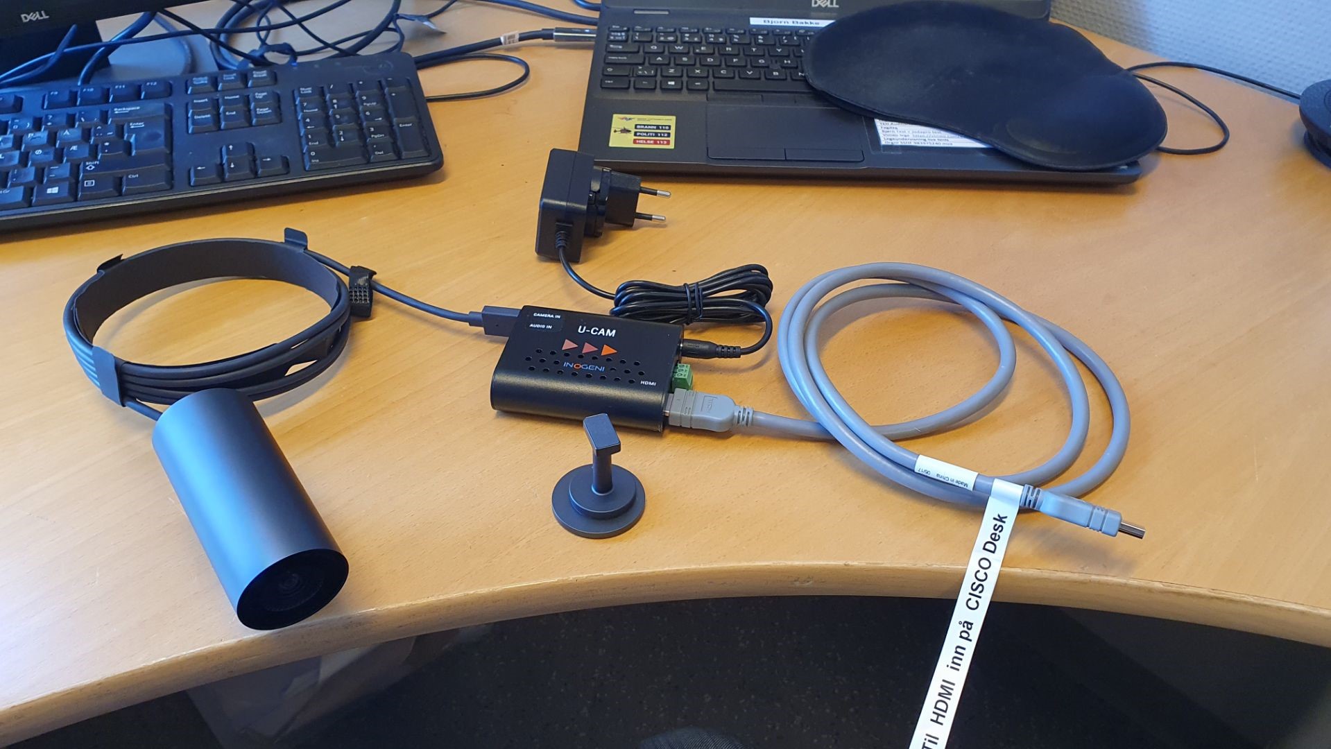 Koble eksternt kamera til bordenhet