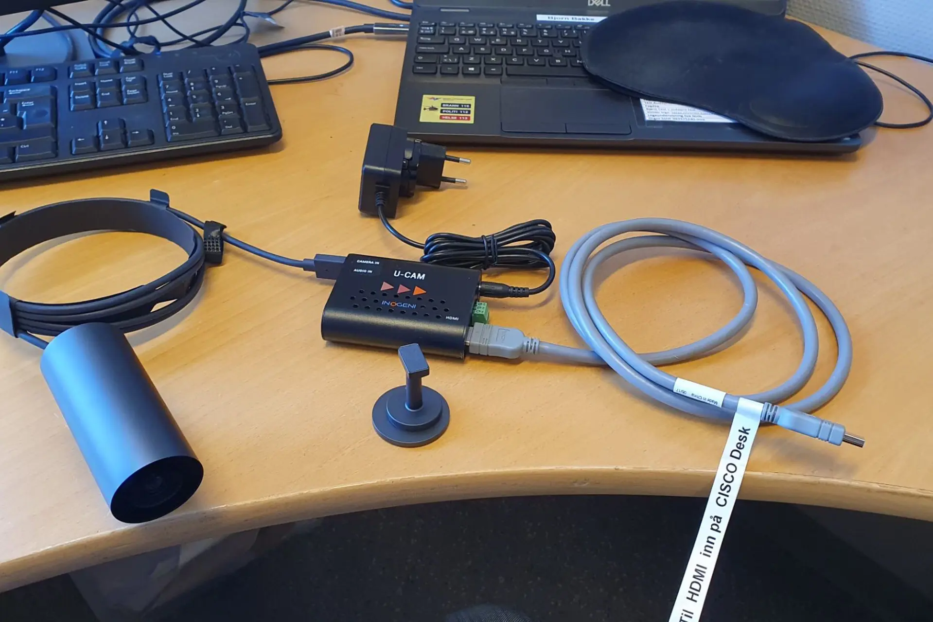 Koble eksternt kamera til bordenhet