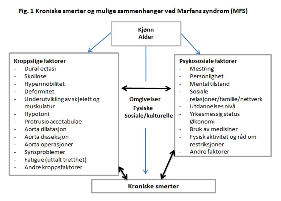 Illustrasjon kroniske smerter og mulige sammenhenger ved Marfans syndrom