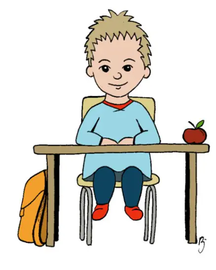 Kortvokst skolestarter, illustrasjon