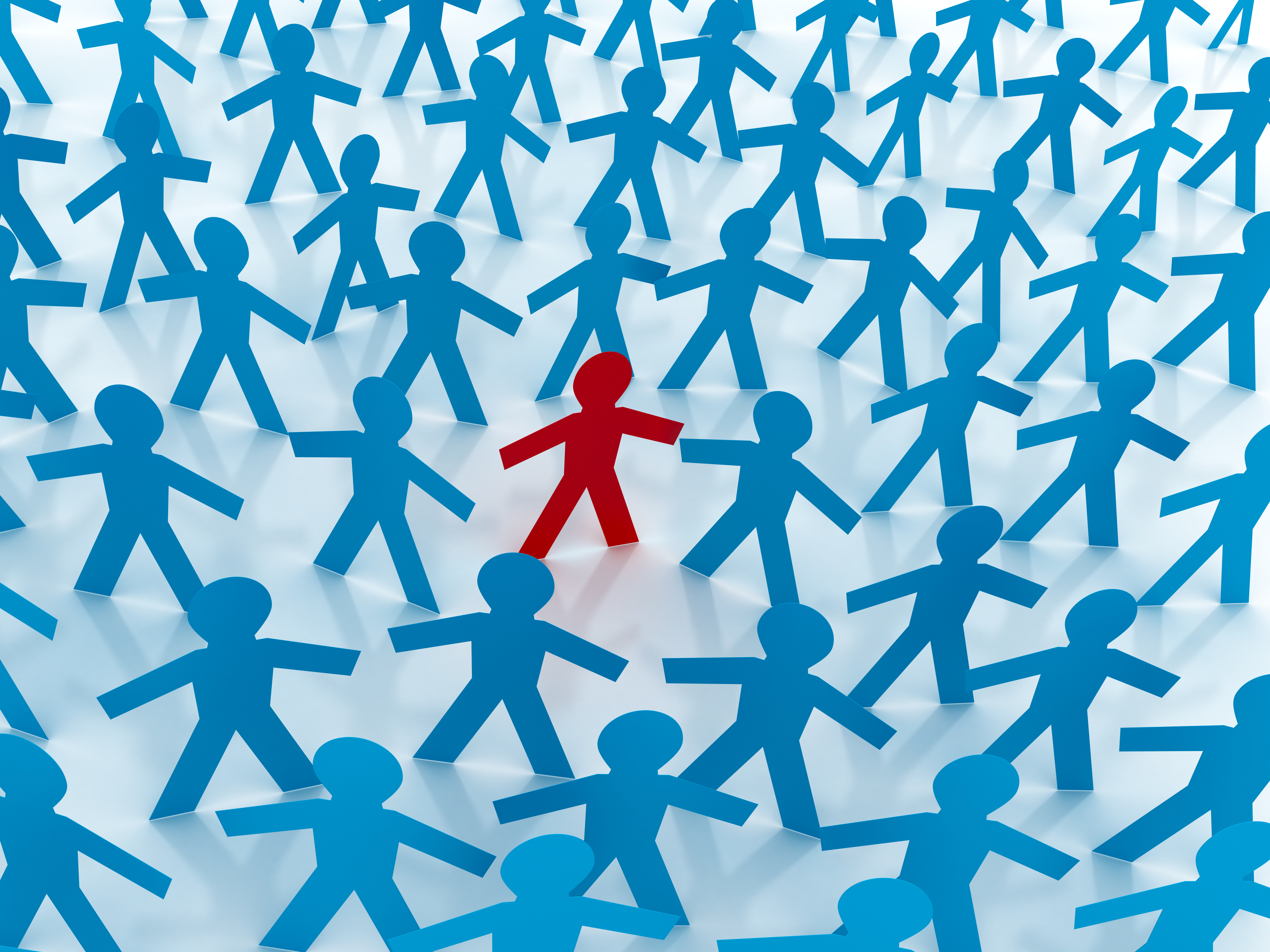 Illustrasjon av et sjeldent menneske i en mengde